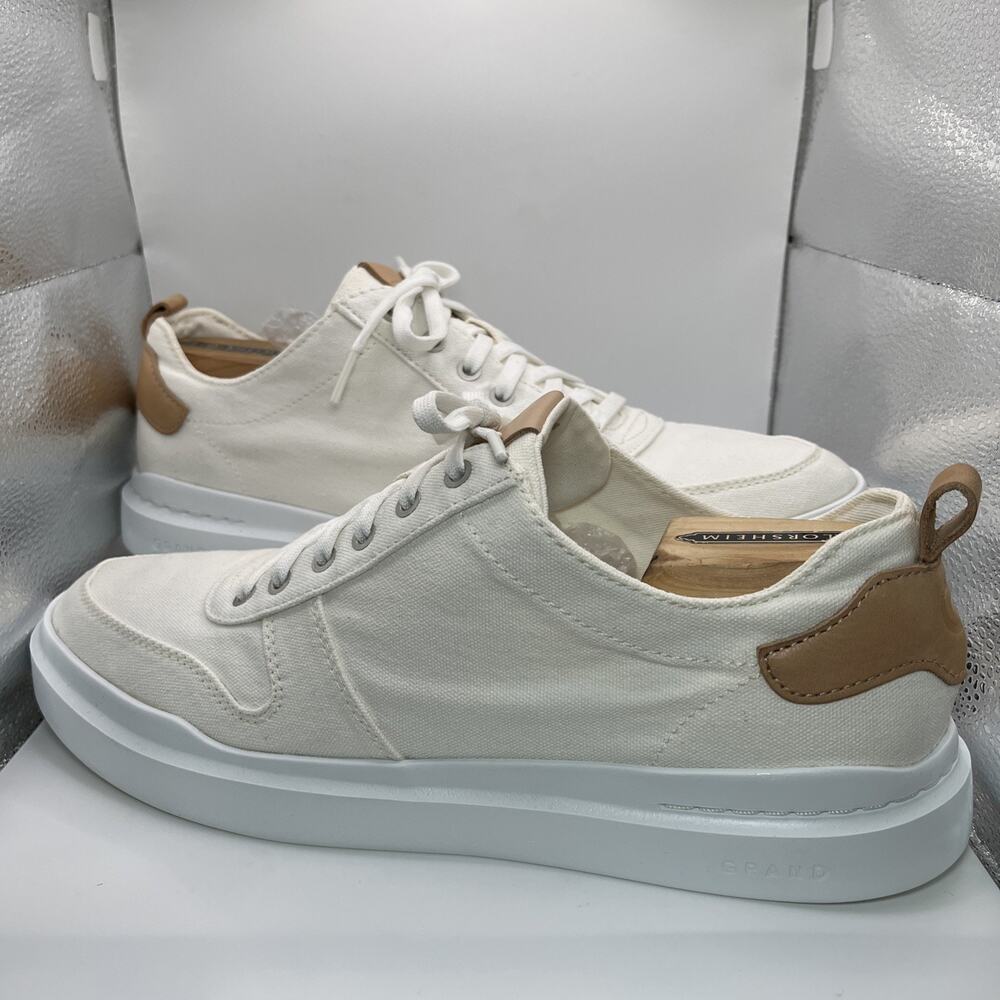 Cole Haan GrandPro Rally Canvas Court Shoes Mens 11M Ivory/Natural White C34713